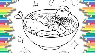 Gudetama bathing in seafood ramen | Easy Fun Coloring Page | [NCS Release]