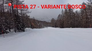 BARDONECCHIA SKI- MELEZET -  RED SLOPE - Pista 27 Variante Bosco ROSSA Integrale  #ski #snow #alps