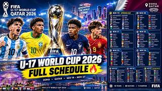 FIFA U 17 World Cup 2026 Schedule 🔥 Full Fixtures, Dates & Kickoff Times