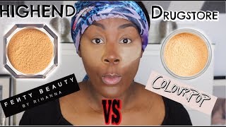 Colourpop Setting Powder Banana Vs Fenty Beauty Powder Honey Demo & Comparison Dark Skin