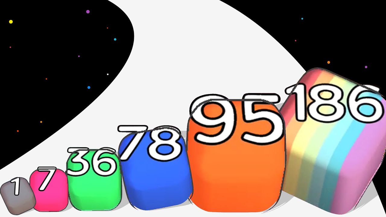 CUBE CRUSHER 3D - Повышение уровня Numberblocks (Максимальный уровень, ASMR игры)