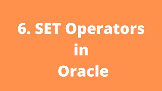 6. Set Operators in SQL