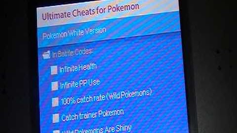 Ultimate Pokemon white cheats
