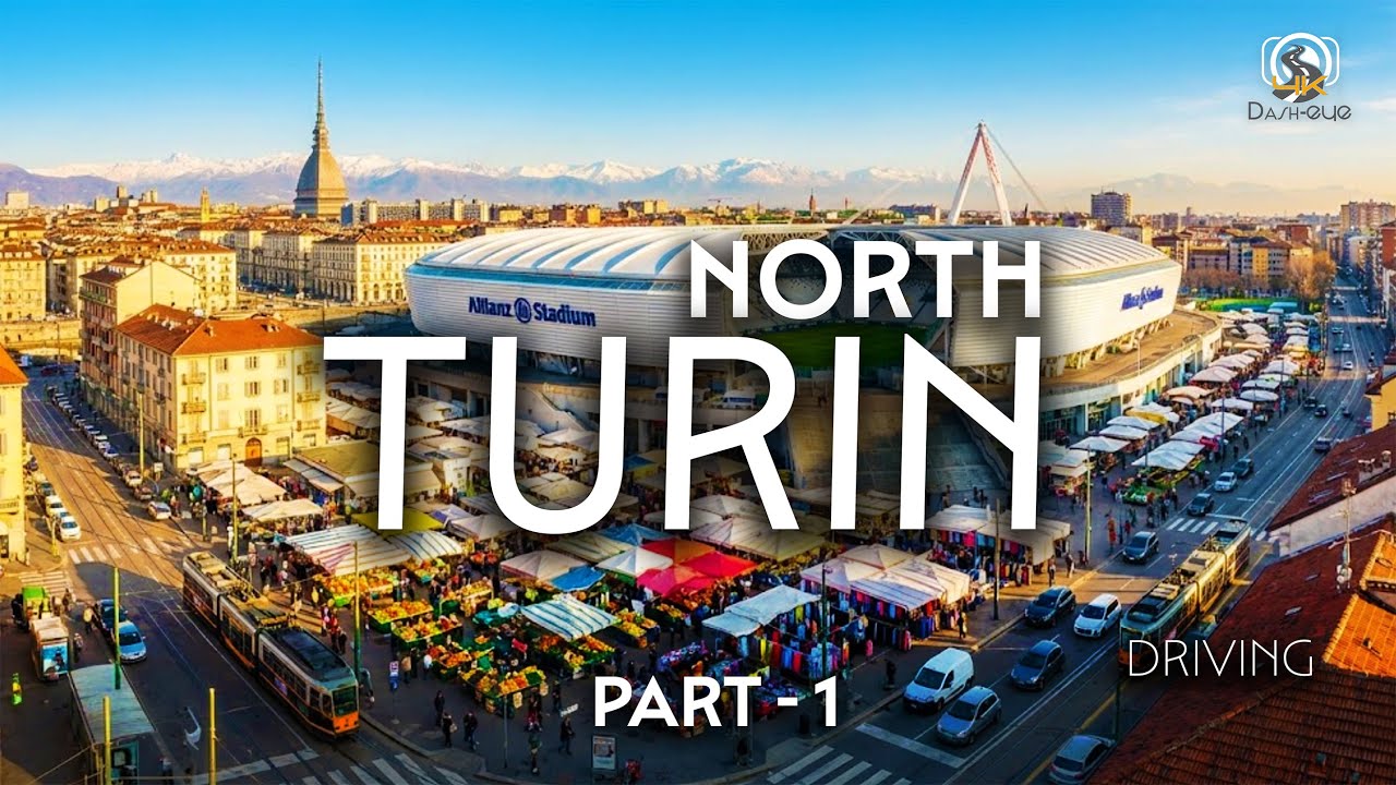 Turin Drive 4K | Juventus Stadium and Porta Palazzo – North Turin City Tour | Part - 1