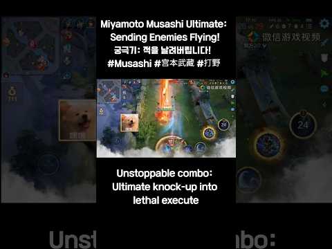 Launch Confirmed! Miyamoto Musashi's Fun Ultimate / 궁극기 원툴? 하늘 구경 시켜드림! #王者荣耀 #宫本武藏 #Musashi #打野