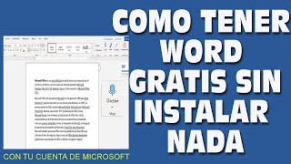 Como tener Word Gratis, usa funcion dictar voz, guardar en la nube