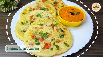 Instant Rava Uttapam Recipe | SOUTH INDIAN Breakfast Recipe