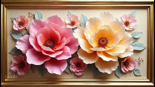 4K Vintage Framed Floral TV Art Flower Blooms | Summer Of Love | 3D Flowers Screensaver Wallpaper screenshot 4