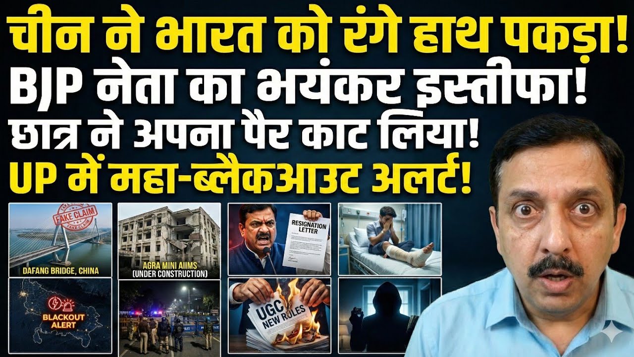 UGC Rules,UP Blackout,China Bridge,Agra AIIMS,Leader Resigns,Student Crisis,New Laws,India Update