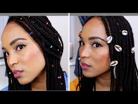 HAIR ACCESSORIES FOR BRAIDS | STYLING BOX BRAIDS #SHORTS