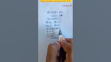 reasoning tricks 🔥 coding decoding 🔥🤓#shorts #youtubeshorts #maths #viral #sanamali
