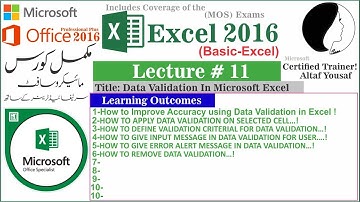 DATA VALIDATION IN EXCEL by Altaf Yousaf in Urdu / Hindi |Memsons
