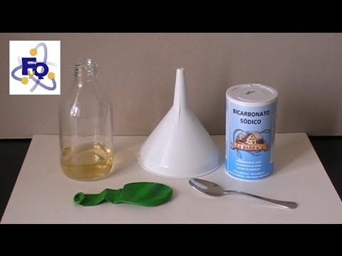 Inflar un globo con vinagre y bicarbonato
