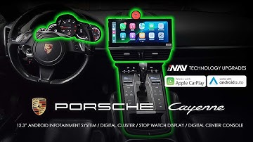 INAV PORSCHE Cayenne 12.3" Android Screen Digital Cluster Mini Clock Digital Center Console UPGRADE