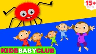 Five Little Monkeys | Incy Wincy Spider | 15 mins + Compilation By Kids Baby Club