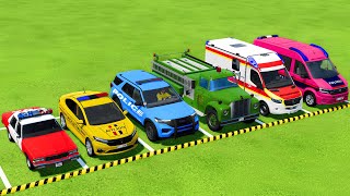 Download Lagu POLICE CARS, FIRE DEPARTMENT, AMBULANCE VEHICLES TRANSPORTING WITH MAN TRUCKS ! Farming Simulator 25 MP3