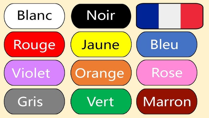 French Lesson 2 - Colors in French Colours Vocabulary Masculine Feminine  Pronunciation Les couleurs - YouTube