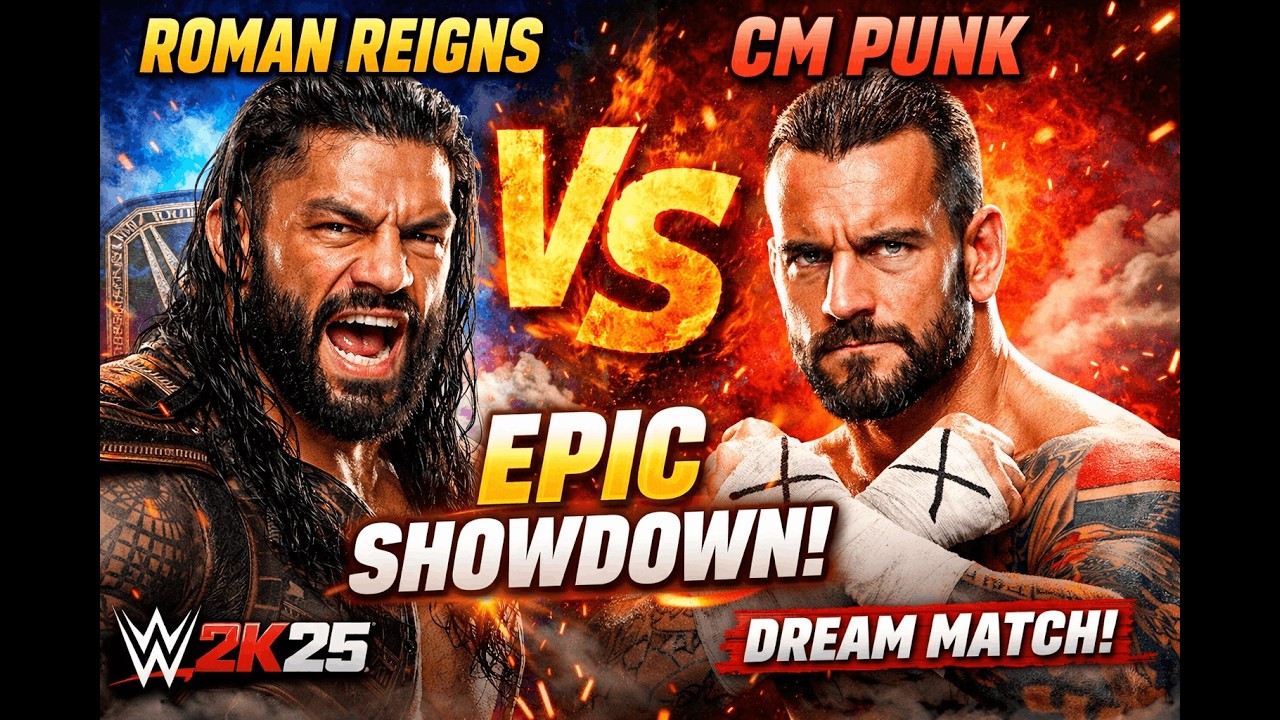 Roman reings vs CM punk wwe2k25 — The VishaV YouTube video