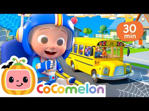 Hallo-Wheels on the Bus! 🎃🚌 | Cocomelon and Little Angel Nursery Rhymes