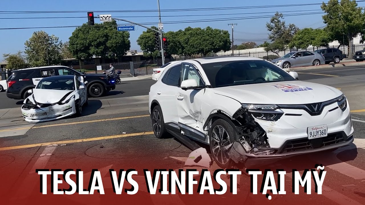 Tai nạn Vinfast VF8 đụng độ Tesla Model 3 tại Mỹ. Sao mà xui quá AE ơi 😭