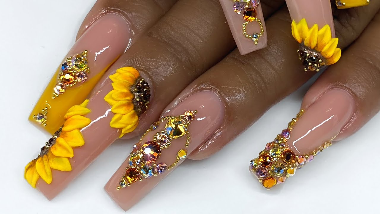 5D Sunflowers Nail Stickers Fall Design Floral Butterfly Bee Nail Decal  Self-Adhesive Embossed Sliders Manicure Decor Nail Designs Nail Decals Nail  Art Decorations For Women Girl Friend Gift | SHEIN USA