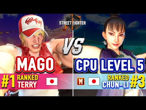 SF6 🔥 MAGO (#1 Ranked Terry) vs CPU LEVEL 5 (#3 Ranked Chun-Li) 🔥 SF6 High Level Gameplay