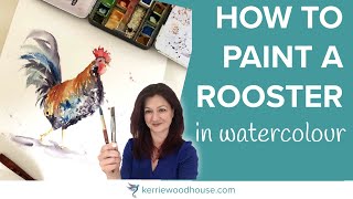 How to paint a rooster in watercolor lift your mood instantly