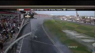 NASCAR Nationwide Daytona 2013 Finish, Terrible Crash I Kyle Larson crashes into Catchfence