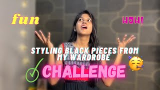 OUTFITS FROM ONLY BLACK PIECES CHALLENG🤯🤔|| #challenge