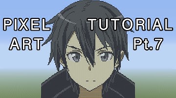Minecraft Pixel Art Tutorial - Kirito (Sword Art Online) Part 7