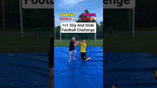 1v1 Slip And Slide Football Challenge ⚽️🤣 #football #soccer #challenge #1v1 #reaction #futbol #fyp