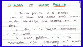 10 lines on Indian politics in English || JSJ JESY EDUCATION