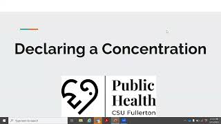 Declaring a PUBH Concentration