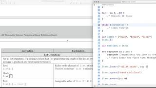 APCSP Reference Sheet to Swift