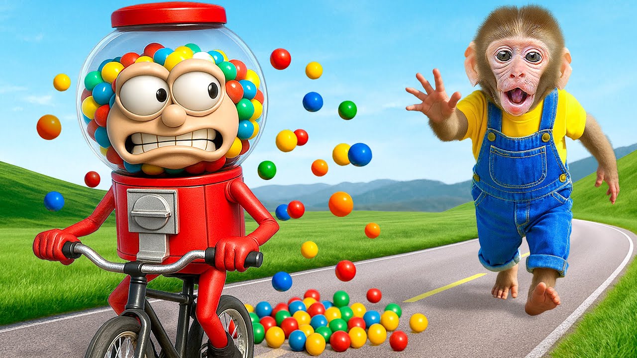 KIKI Monkey Catch CHICLETEIRA BIBICICLETEIRA in Candy Machine with Ducklings | KUDO ANIMAL KIKI