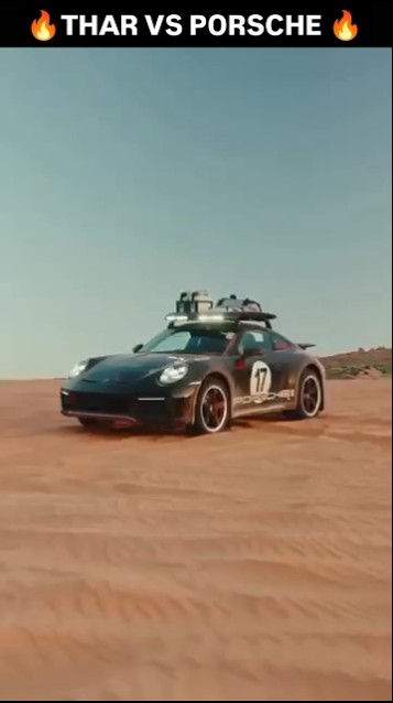 THAR 🆚 PORSCHE OFF RODING COMPITITION👿 😅 💪💪#shorts #youtubeshorts # ...