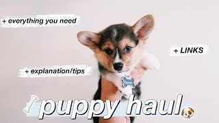 BRAND NEW PUPPY HAUL // everything you need, new puppy tips + corgi essentials edition 2021!