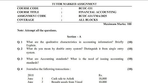 BCOC-131 BBA Solved Assignment Valid 2025 | IGNOU BBA 2nd Semester Solution January 2k25 Video