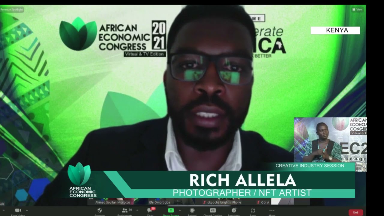 Still from AEC2021 CREATIVE INDUSTRY SESSION: The power of Africa's creative industry in the digital era.
