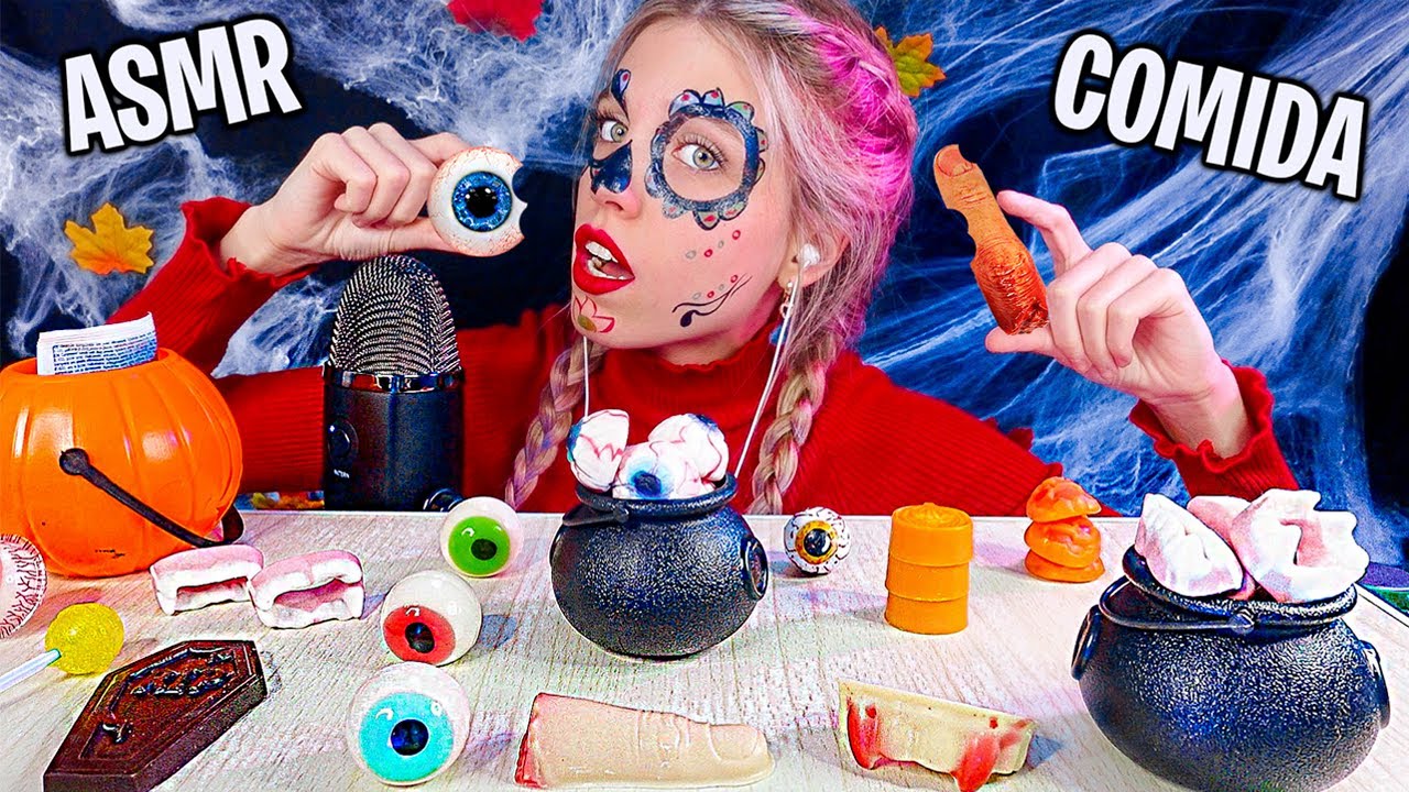 ASMR COMIENDO golosinas de HALLOWEEN 🎃 Mouth Sounds