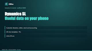 Dynamics SL: customers, orders and stock on your phone | Cifru tutorial