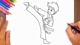 How to draw Karate Kid - Karate Boy Drawing Ideas