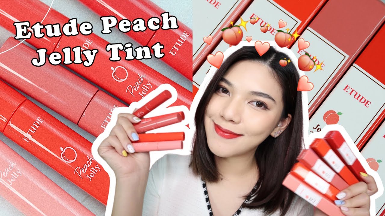 [SWATCH] มาแรงมาก 🍑ETUDE Peach Jelly Tint ทาให้ดูทุกสี เจลลี่ทินท์