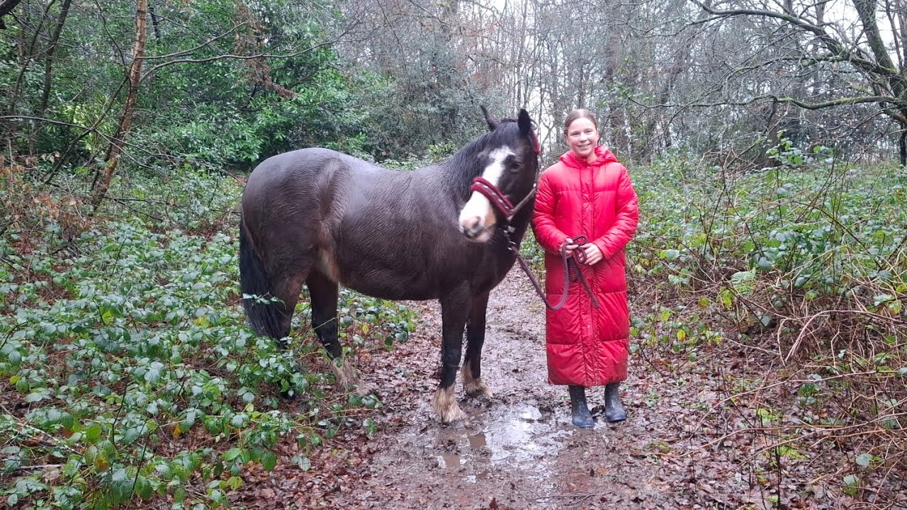 Our very wet but nice pony walk!! 🌧🐴🩵