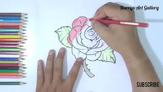 Coloring Pages For Kids: Rose Flower Coloring Page - #30
