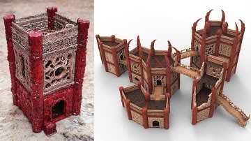 Fukai Kickstarter - Chaotic Alien Hive - 3D printable Building & Terrrain for Wargaming & RPG