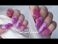 🍇グレープソーダネイル / 2021夏セルフジェルネイル・デザイン 젤네일/셀프네일/네일 디자인 -grape soda nail-