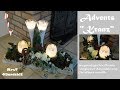 DIY Hübscher länglicher Adventskranz mit Moos, Zweigen, Rosen + geeisten Windlichter l DekoideenLand