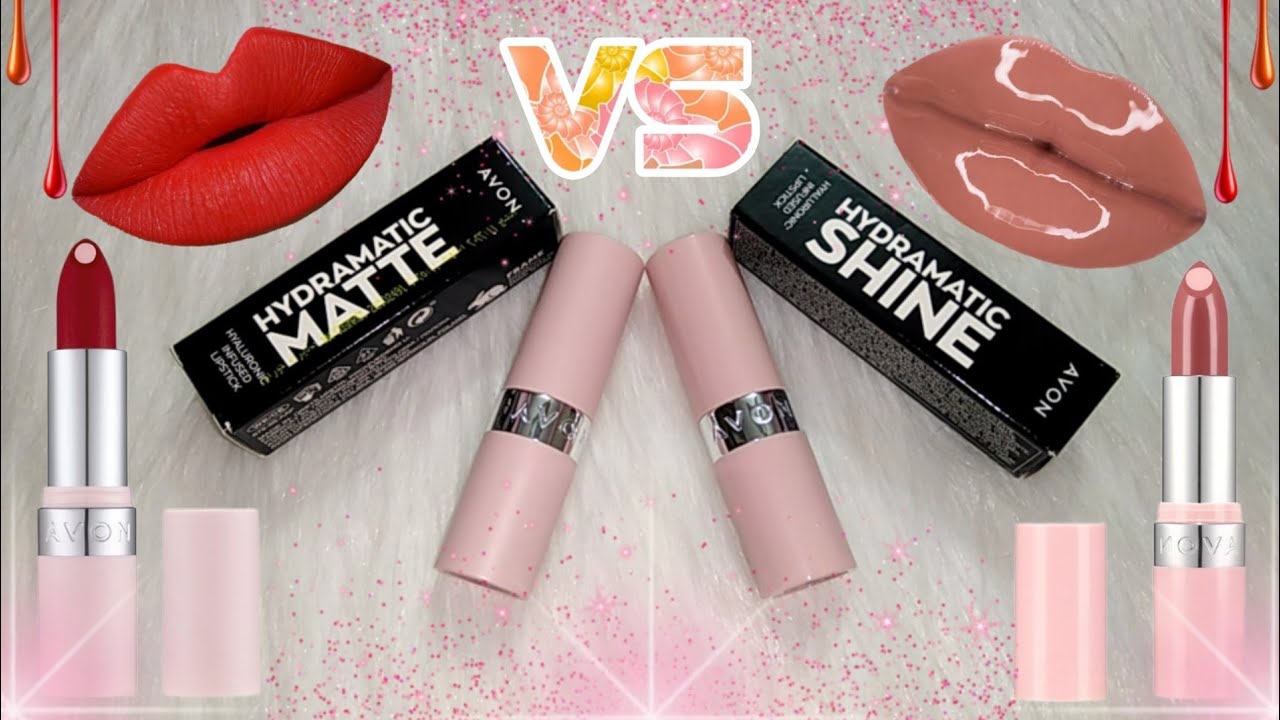 مقارنة بين روج افون هيدرا شاين Hydramatic Shine  Lipstick وروج هيدرا مات Hydramatic Matte  Lipstick💄
