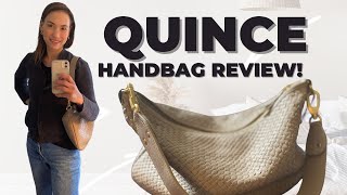 Review - QUINCE - Italian Leather Convertible Crescent Woven Shoulder Bag - Taupe @onequince